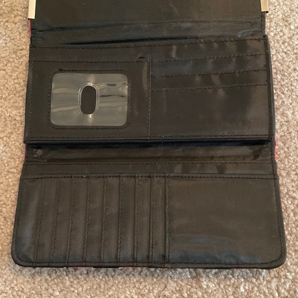 red wallet with black polka dots, 9 x 4 - Picture 4 of 7